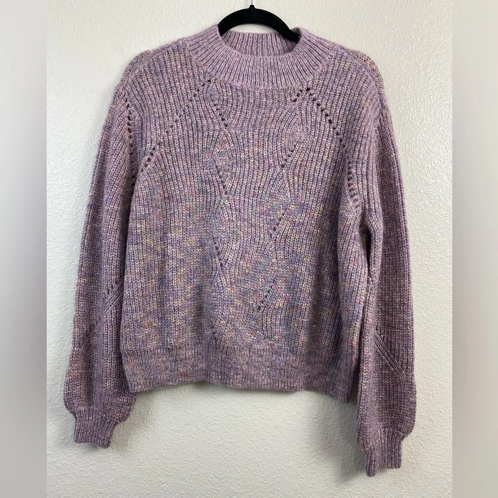 Tularosa Chunky Knit Purple sweater Women’s XS Balloon Sleeve Fall‎ Winter Boho